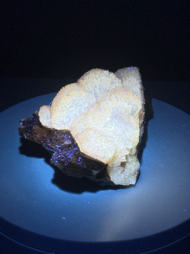 RADIANT Fluorescent & Phosphorescent Orange Calcite Crystal Cluster - Morocco
