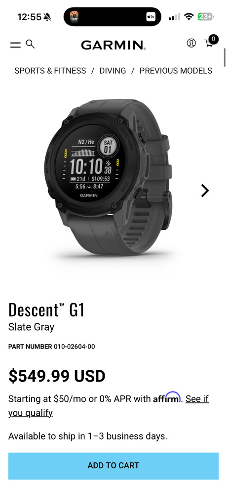 Garmin Descent™ G1, Rugged Dive Computer, Multiple Dive Modes, Activity Tracking