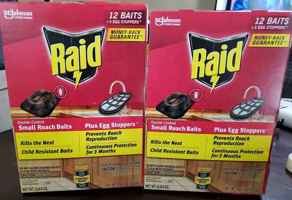 Raid Small Roach Baits And Egg Killer 24 Baits And 6 Egg Stoppers