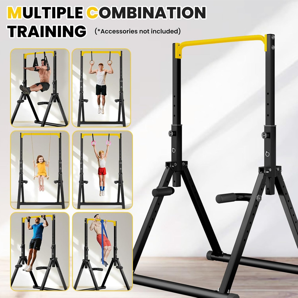 DOBESTS Power Tower Pull up Bar Free Standing, Adjustable Foldable Pull up Stati