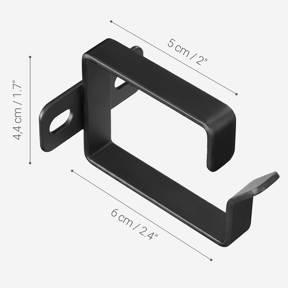 kwmobile Server Rack Cable Management D-Ring Hooks (10 Pieces) 10x 6cm, Black