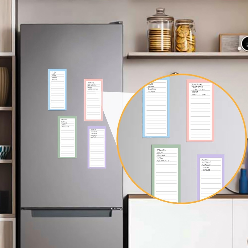 4 Pack Magnetic Notepads for 4 Pack×50 Sheets, Simple style