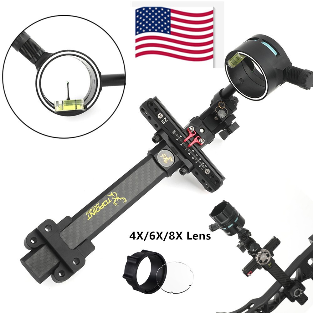 TX9610 Compound Bow Sight Carbon Rod Adjustable Competition Archery Target Shoot