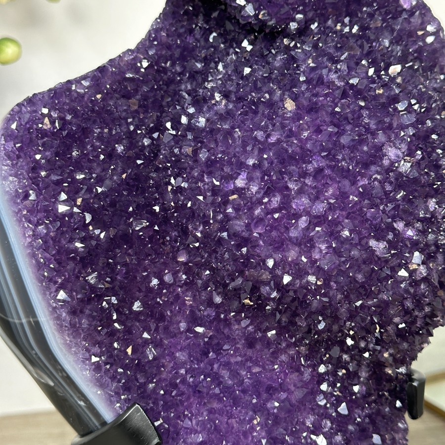 Outstanding Natural Amethyst Cluster wirh Blue Agate Matrix. MWS2384