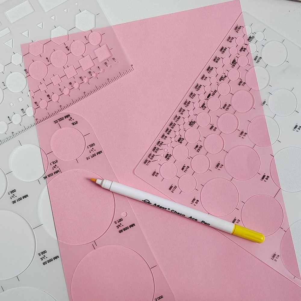 Circle Drafting Templates Stencil Measuring Tool Set 3 Pack