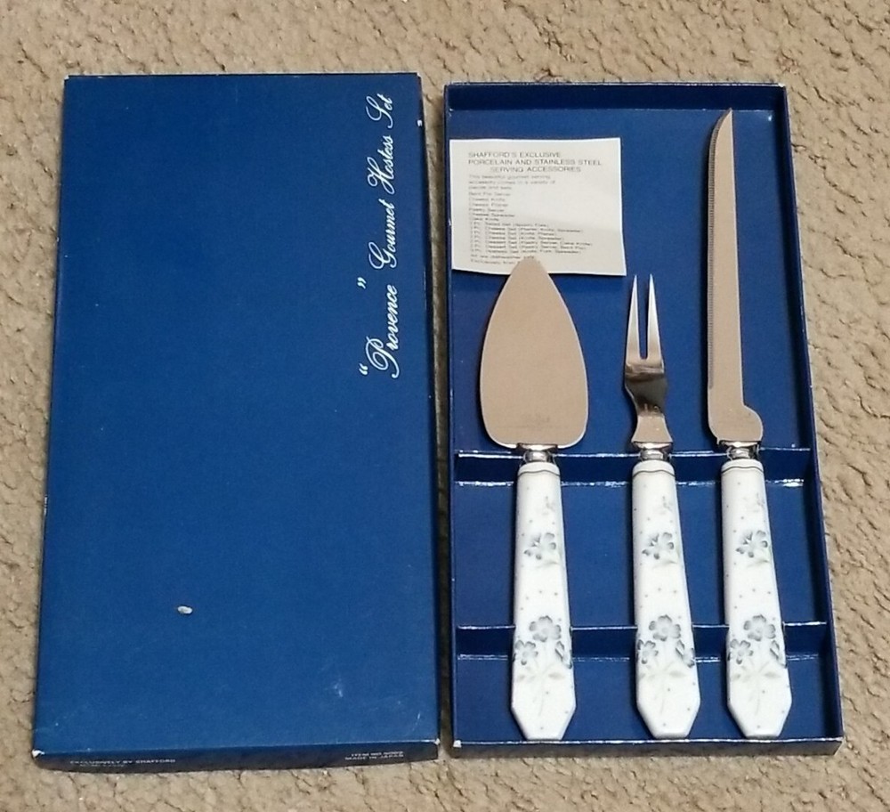 Shafford Flatware  PROVENCE  3-PC Hostess  Set Porcelain Stainless