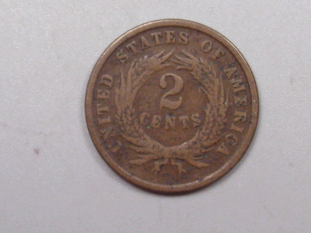 1864 Two Cent 2¢ Piece. #44
