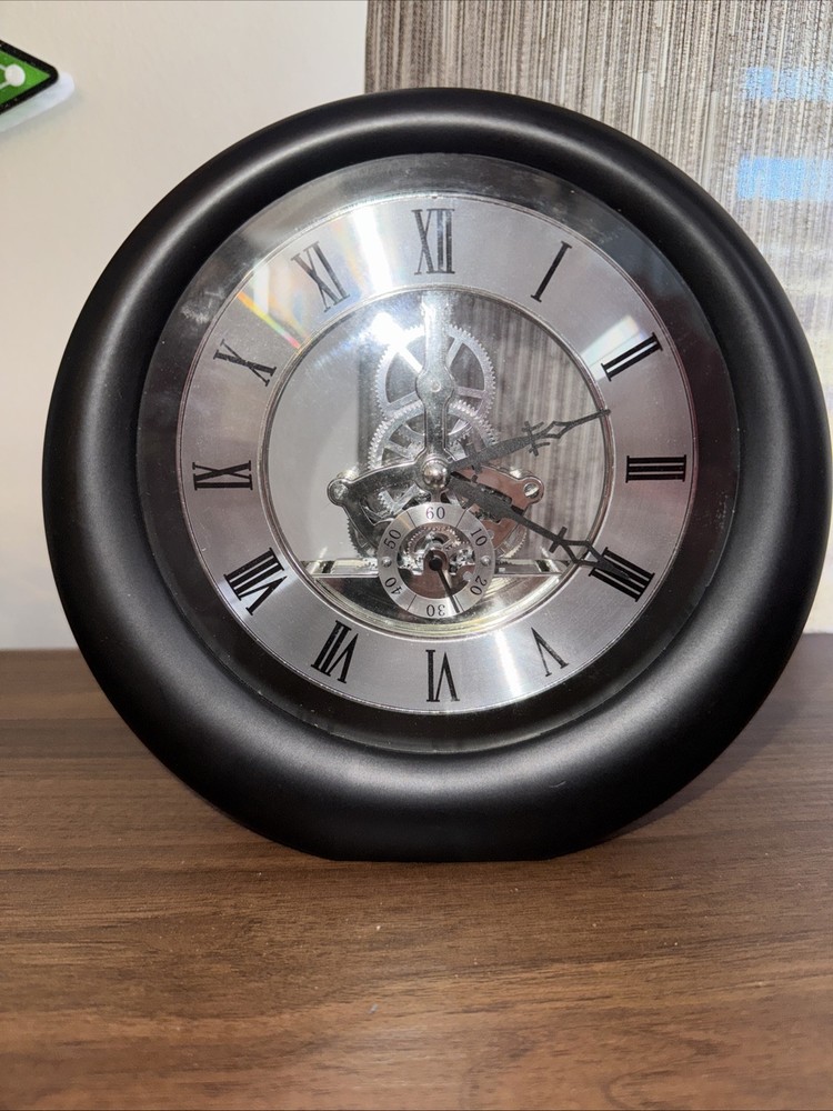 Interactive Gear Desktop Clock Black 7” Home, Office, or Desk Clock