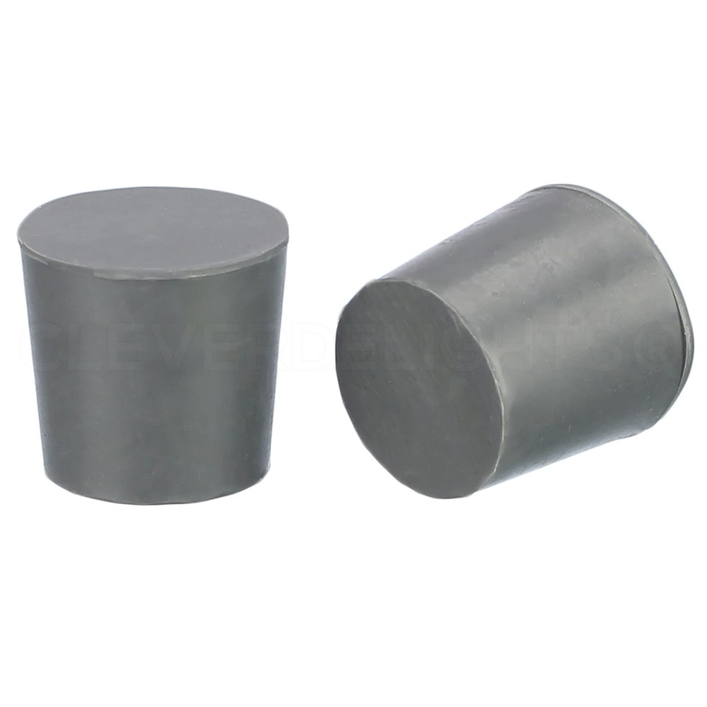 50 Pack #5 Solid Gray Rubber Stoppers 23x27mm Tapered Lab Plugs for Tubes