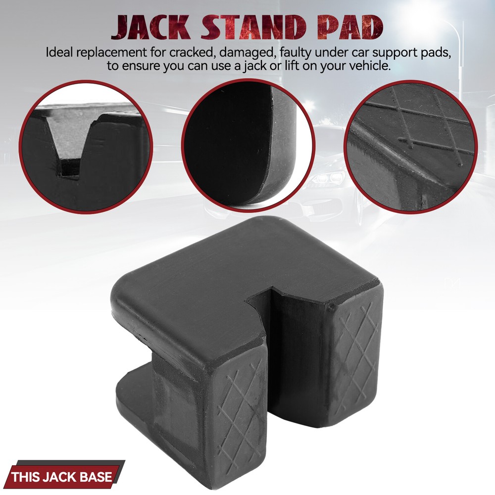 2X Jack Stand Pad Adapter Block Jacking Point Pinch Weld Side Universal Rubber
