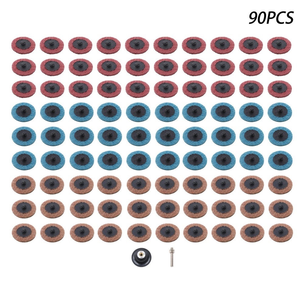2 Inch Fine Medium and Coarse Quick Change Torque Sanding Discs Set - 90 Pack