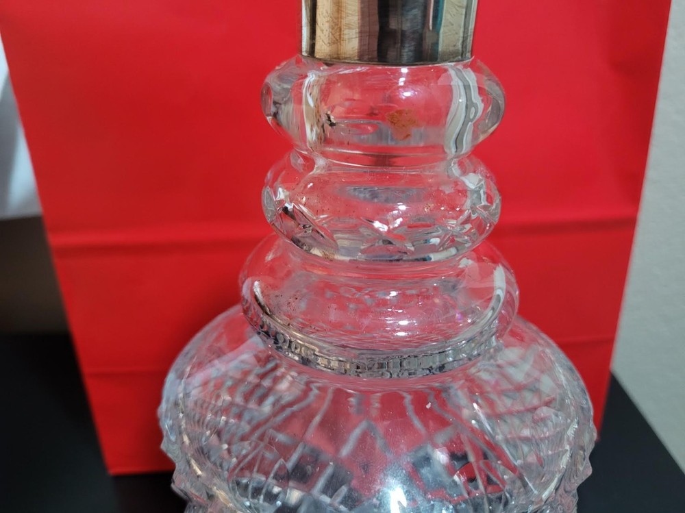 Sterling Silver and Crystal 11" Decanter