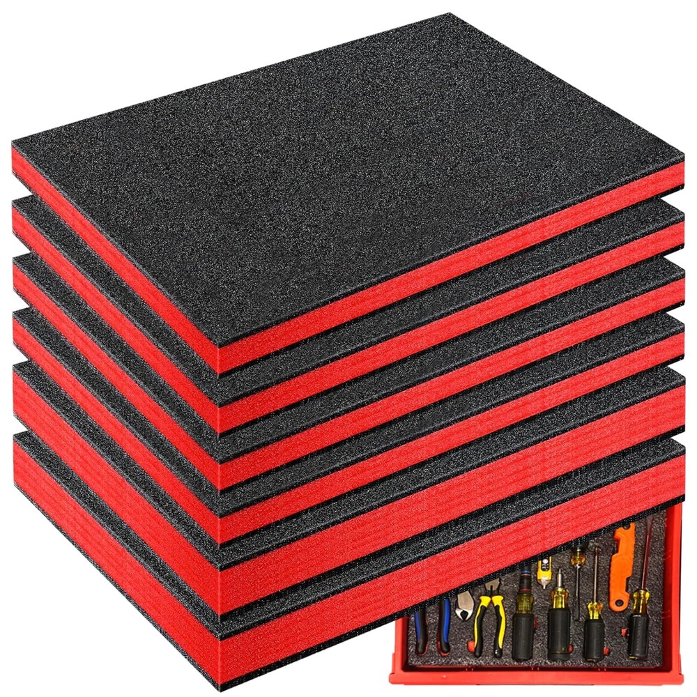 6 Pack Tool Box Foam Inserts, 2 Sizes Polyethylene Foam Sheets for Tool Cases...