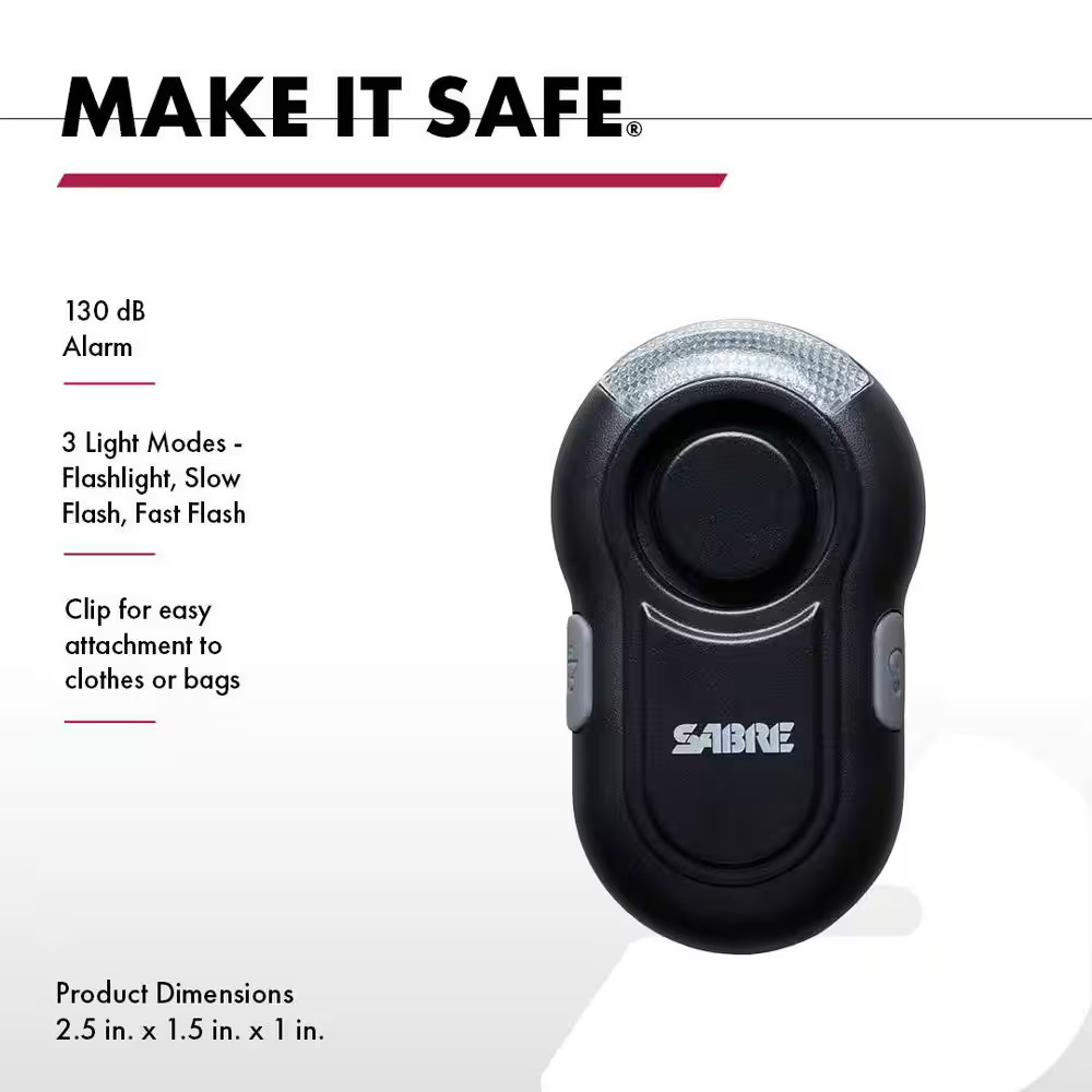 Personal Alarm with Clip and LED Light