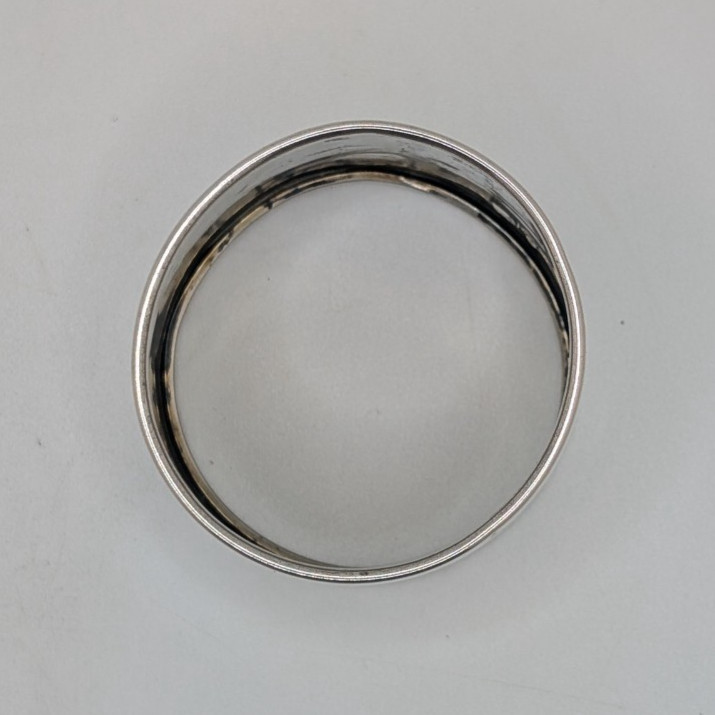 Antique German 800 Silver Napkin Ring "E" initial engraving, as is