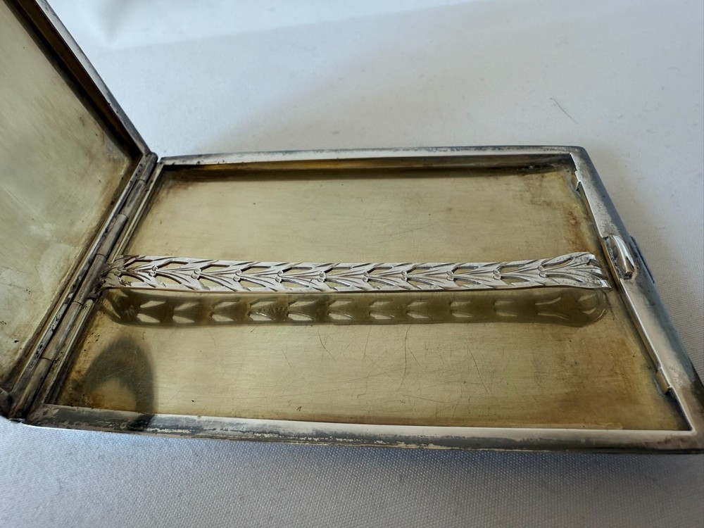 Antique Silver Engraved Cigarette Case 119.83 grams Monogrammed