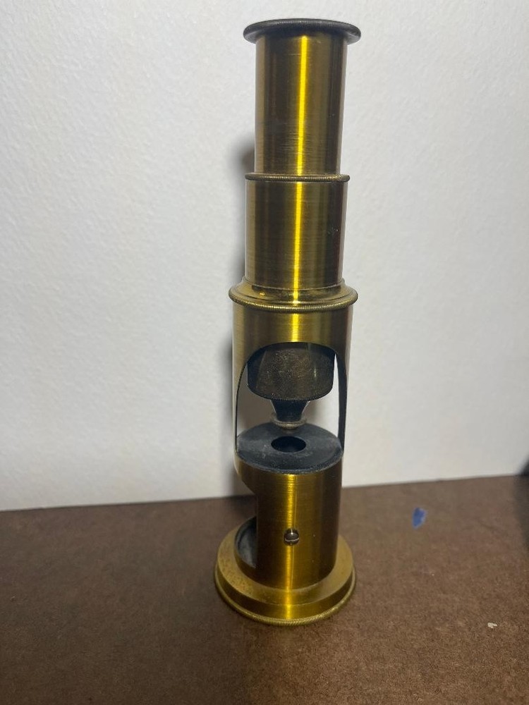 1900 Vintage Brass Drum Field Microscope