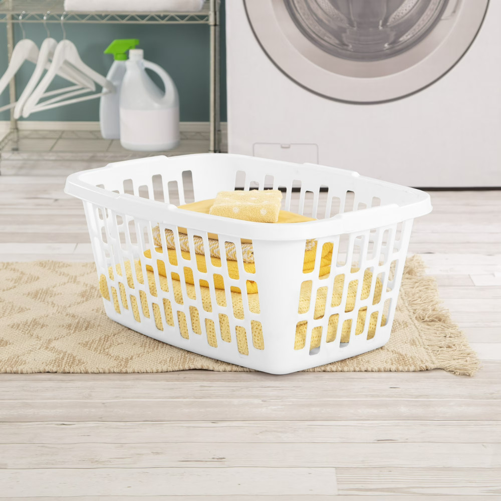 Mainstays Small 1.5 Bushel Rectangular Laundry Basket, Ideal for Basic Laundry N