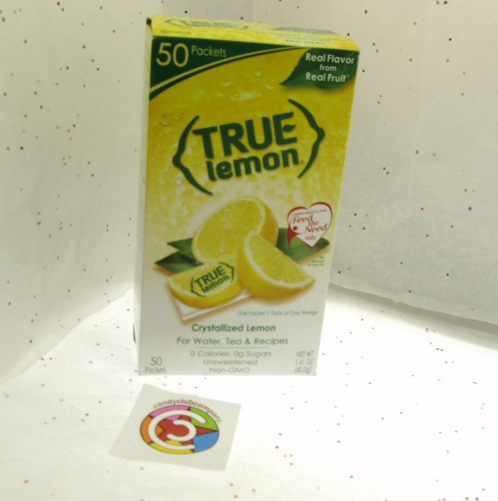 True Lemon ~ Crystallized Lemon ~ Real Flavor From Real Fruit ~ 50 Packets