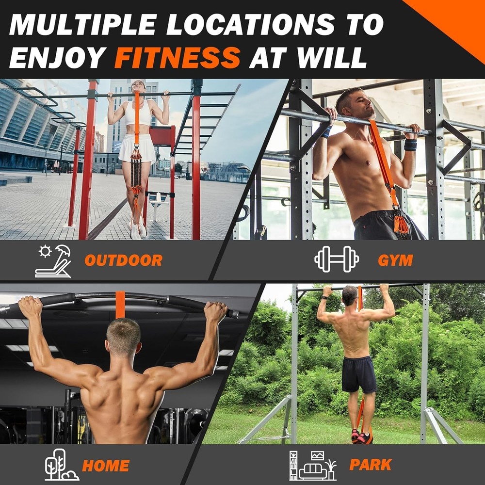 Pull Up Assistance Bands, Heavy Duty Pull Up Workout Band with Feet Rest