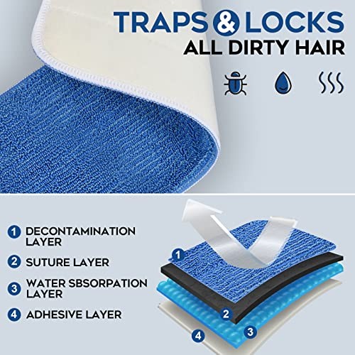 Matthew 18'' 36Pcs Microfiber Spray Mop Replacement Pads Heads for 36 Pack Blue