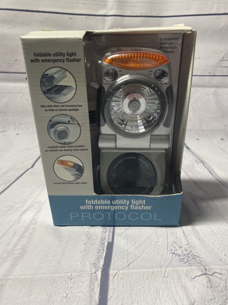 Roadside Utility Hazard Foldable Light with Emergency Flasher w/ Lighter Adapter