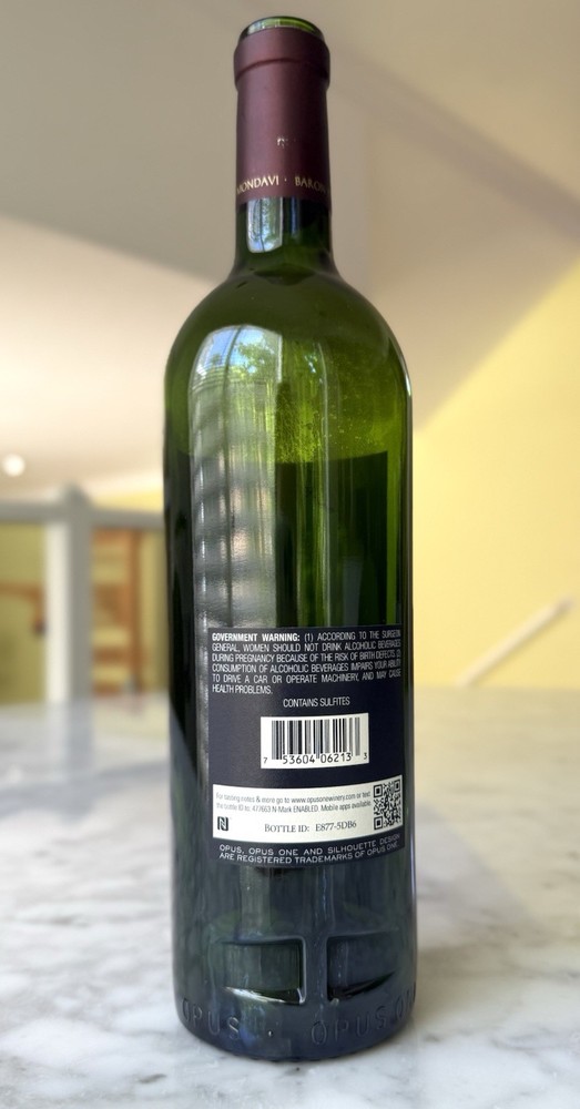 Opus One 2013 Napa Valley Empty Bottle
