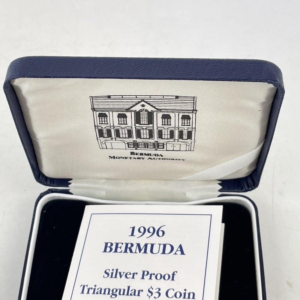 1996 Bermuda Silver Proof Triangular $3 Coin Cased