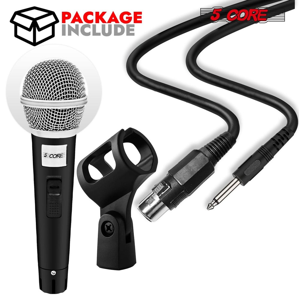 5Core XLR Microphone Dynamic Mic Karaoke Singing Studio Mics Handheld Microfono