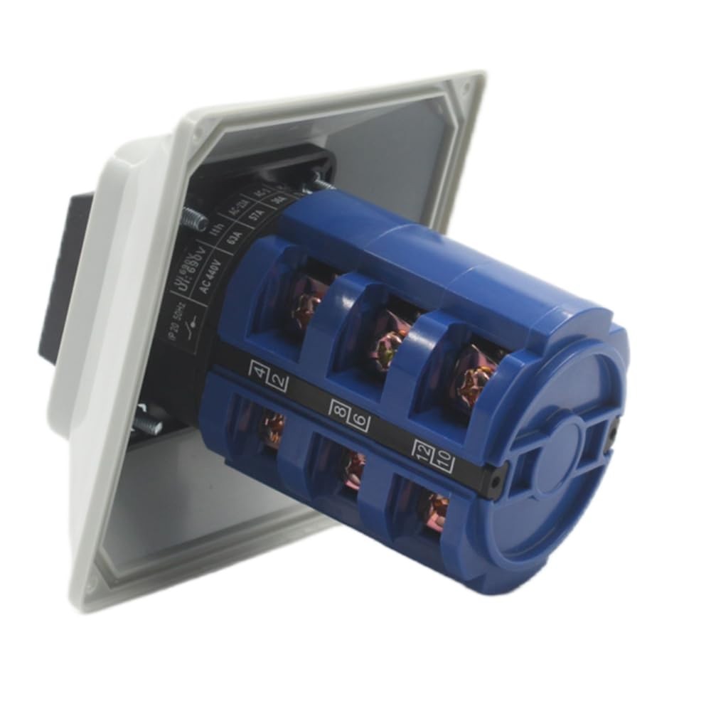 Compact 3-Position 690V Rotary Changeover Switch - Touch Control, 12 Terminals