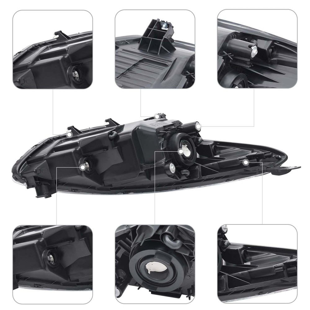 2011-2014 2 Halogen Headlamp Assembly Replacement Pair Clear Lens