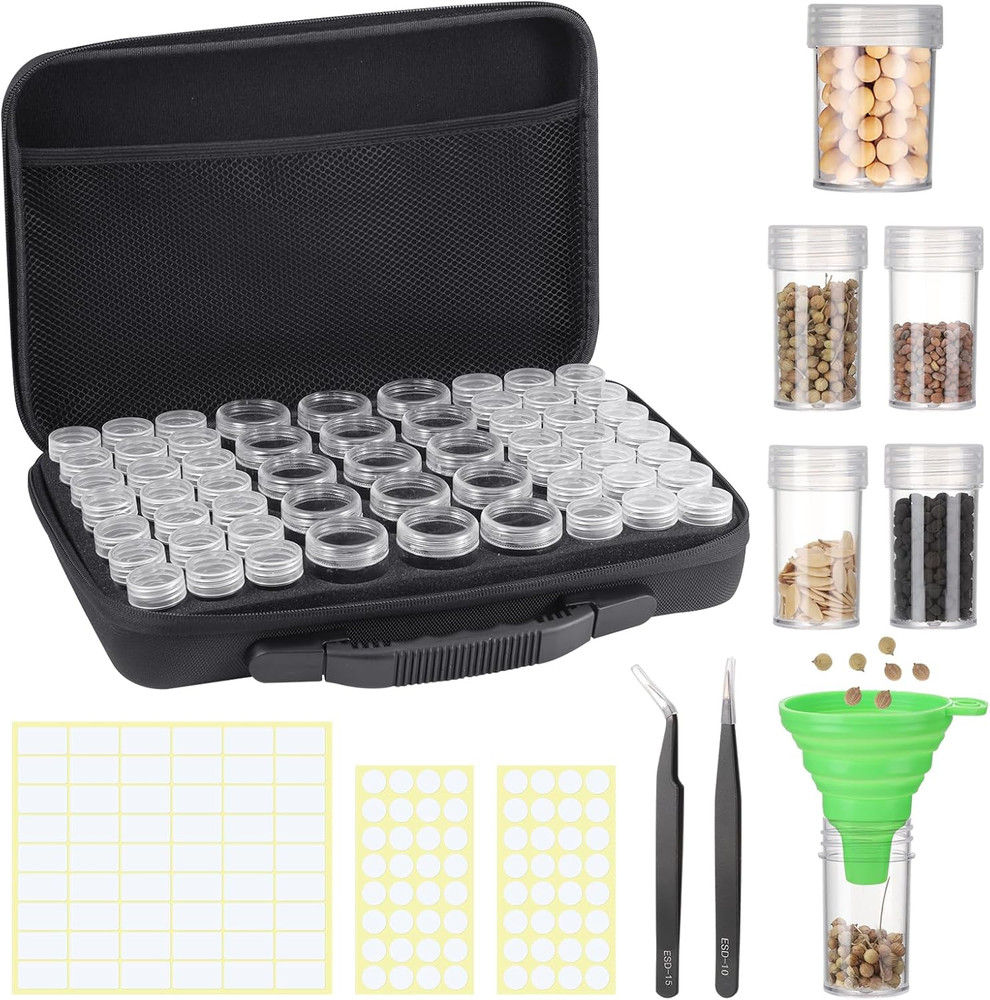 Seed Storage Organizer Box, 57 Slots Seed Collection Containers Seed Storage Box