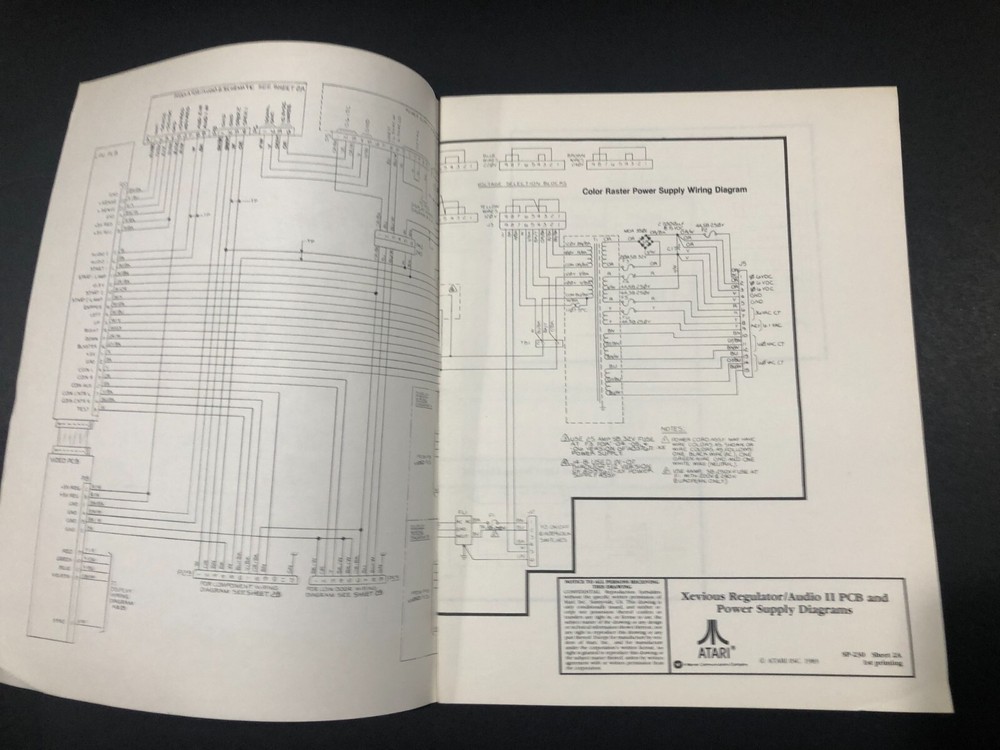 Atari Schematic Package Supplement to Xevious Operators Manual