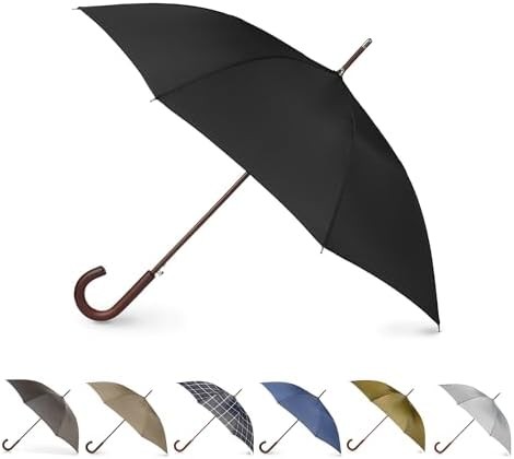 Eco Auto Open Umbrella Classic Wooden Handle