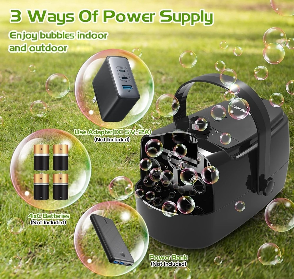 Bubble Machine Durable Automatic Bubble Blower 18000+ Big Bubbles per Minute ...
