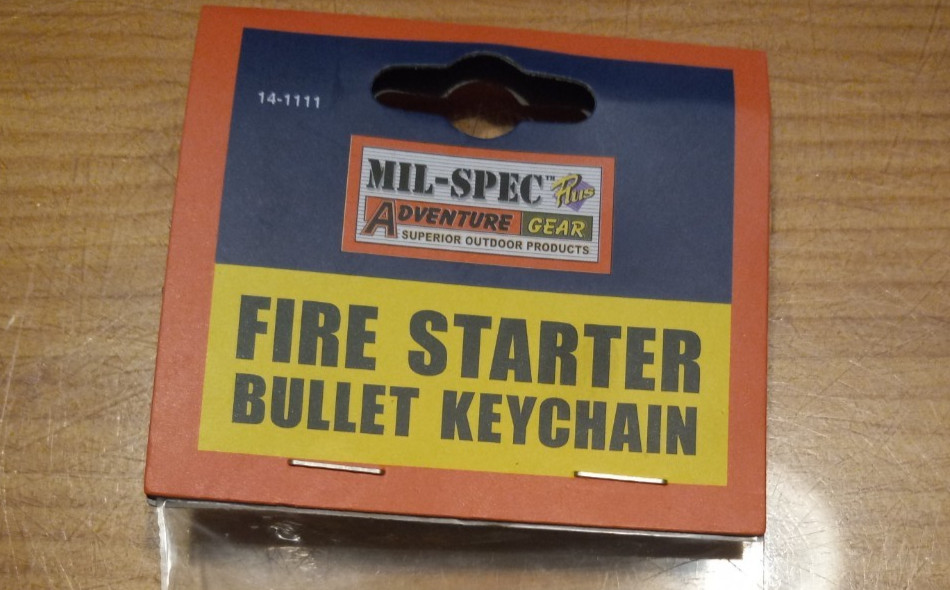 Mil-Spec Gear Bullet Fire Piston Keychain – Compact Survival Fire Starter -