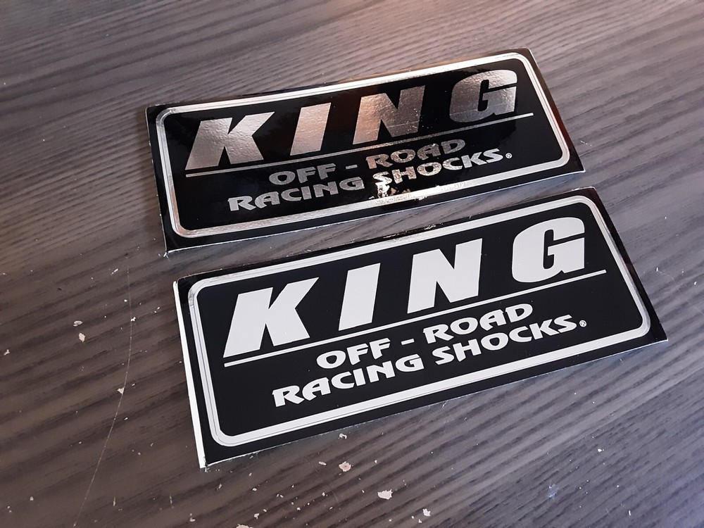 KING OFFROAD SHOCKS Replacement Shock Decals Stickers Emblems CHROME BLACK