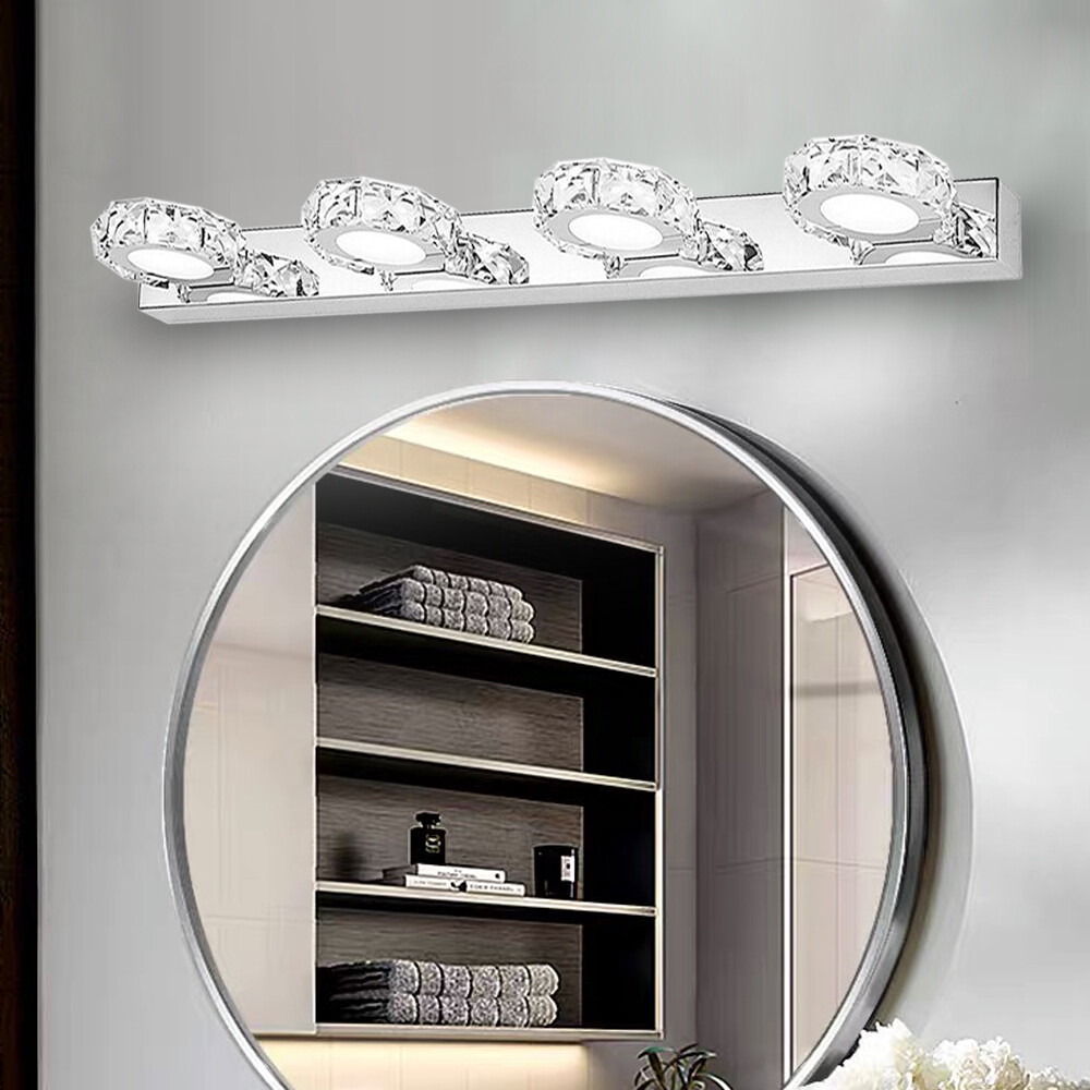 Modern LED Crystal Mirror Light Front Wall Lamp Bathroom Vanity Light Fixture