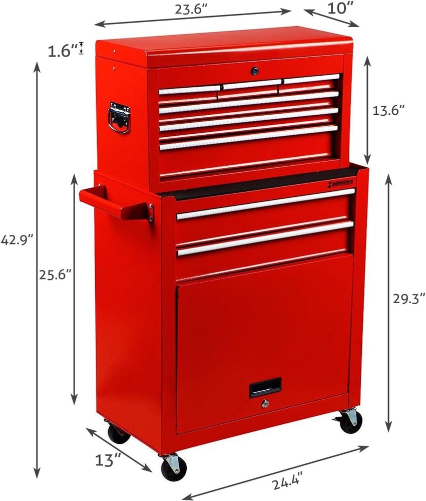 Tool Box, Portable and Storage System Tool Chest Cabinet Sliding Drawers Rolling