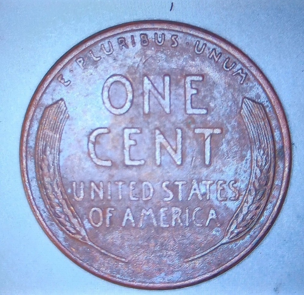 1957 D Lincoln Wheat Penny Error Filled "B"