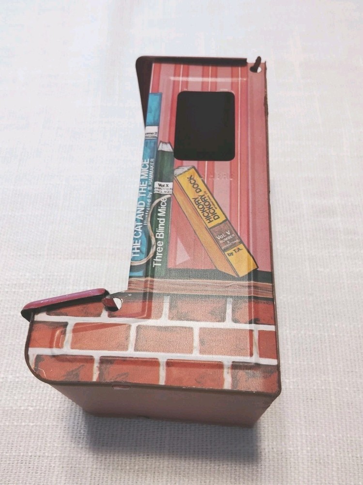 Vtg Metal Tin Match Holder Mice Mouse Rustic Kitchen Decor Wall Mount Kitschy