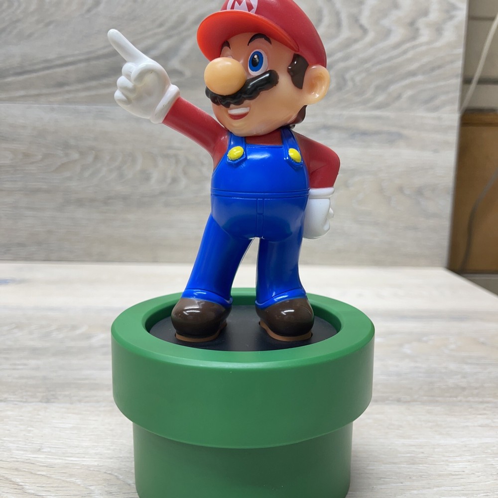 Mario Brothers White Table Top Night Light Runs On AAA Batts Or Micro USB