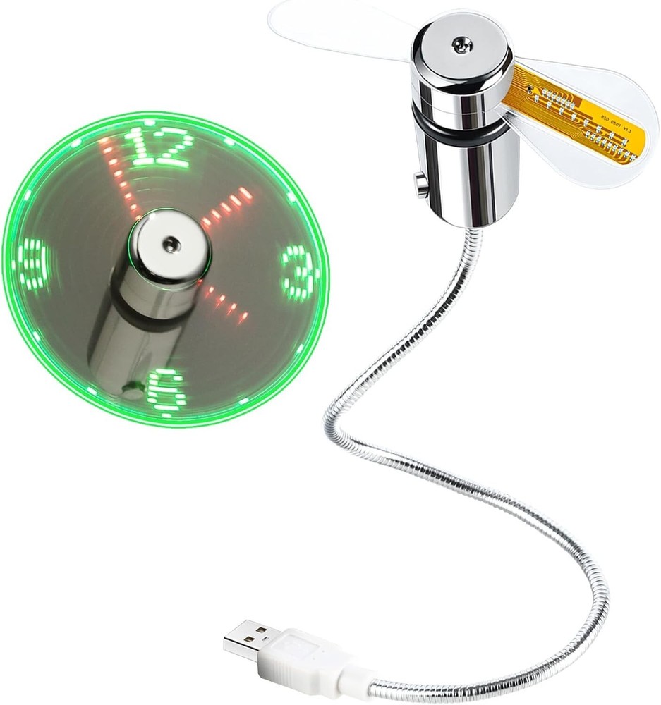 LED USB Clock Fan with Real-Time Display – Cool Xmas Gadget