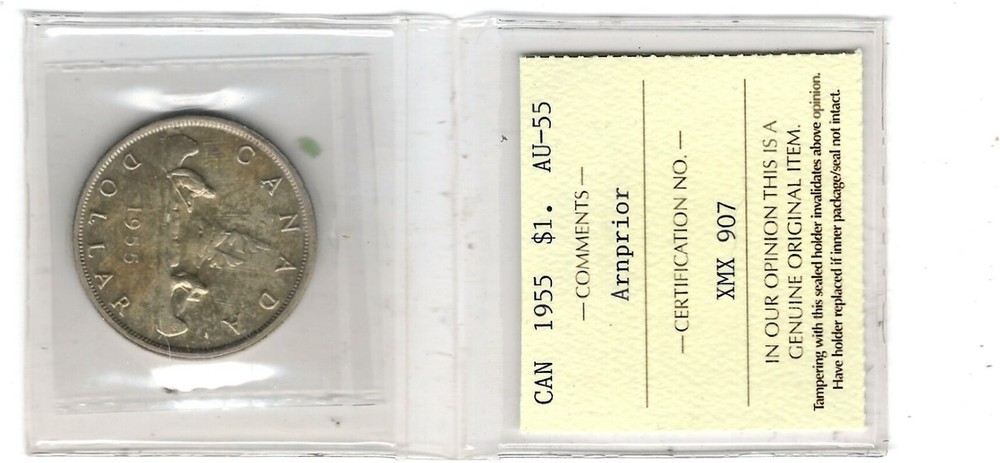 Canada: 1955 $1 Armprior AU 55 ICCS