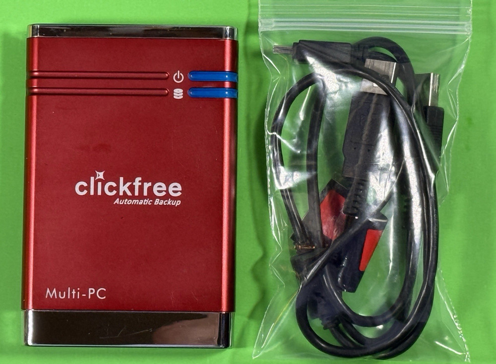 Clickfree Automatic Backup Multi-Pc  250 GB Hard Drive with Cable Tested