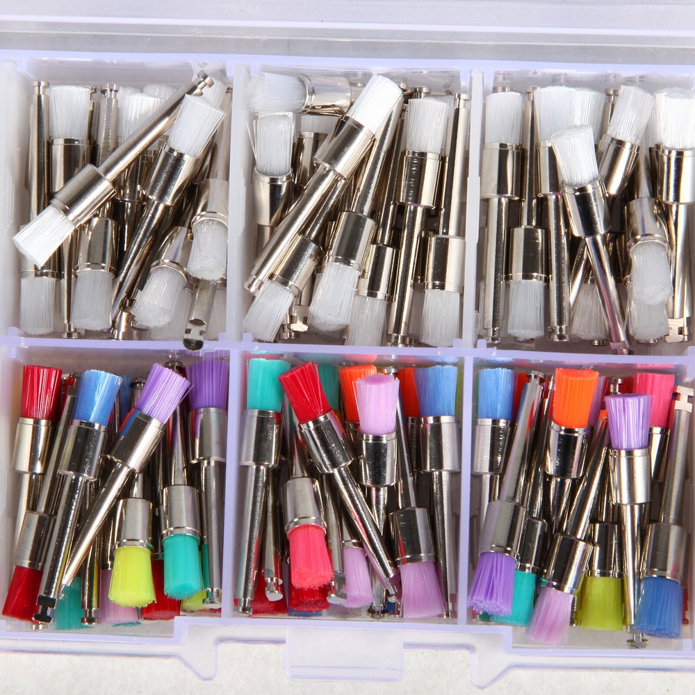 200pcs Mixed Dental latch type prophy polishing brush flat Latch type Brushes