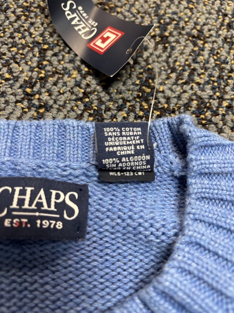 Chaps Blue Cotton Sweater