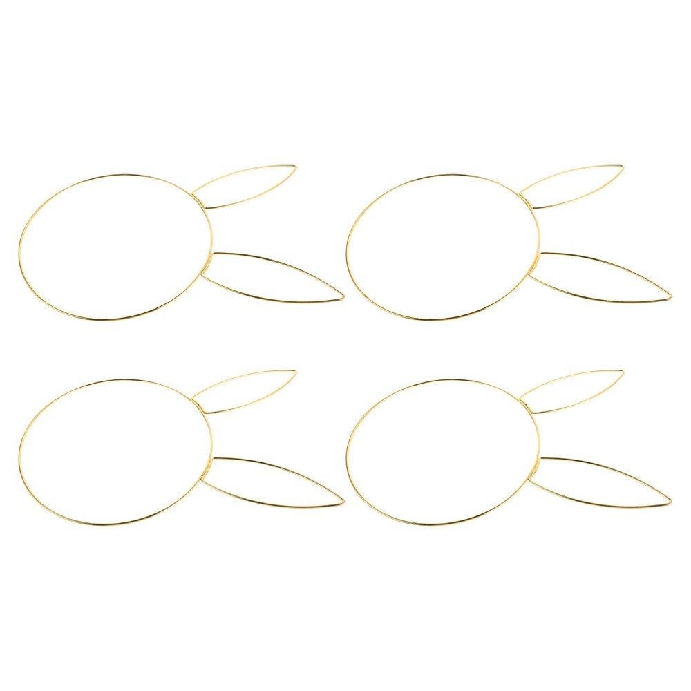 4 Pcs Rabbit Head Garland Easter Decorations Wreath Bunny for Making