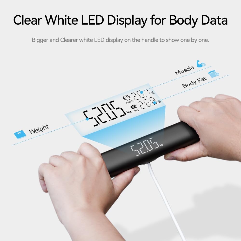 FITDAYS 8Electrode Smart Scale Full Body Composition Analyzer Bluetooth