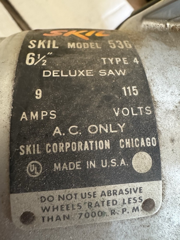 Skilsaw Deluxe Model 536 6.5”